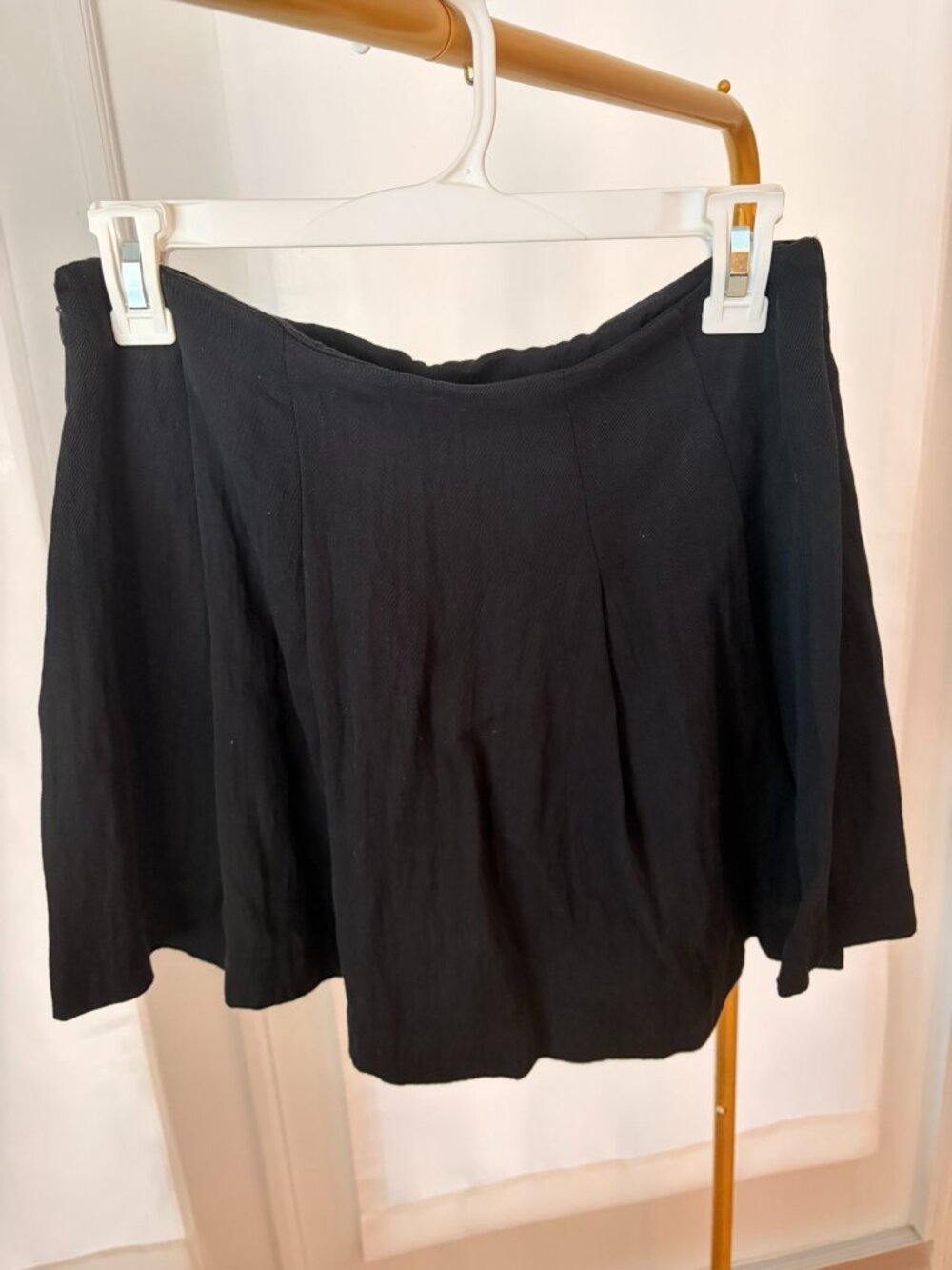 A New Day Black Pleated Skort High Rise Mini Skirt Shorts Size 4